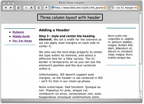Three-Column Layout with Header
