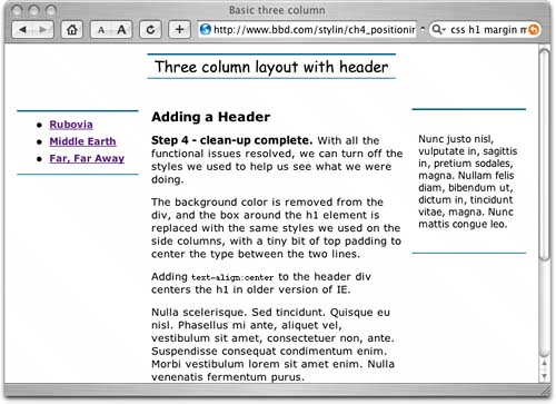 Three-Column Layout with Header